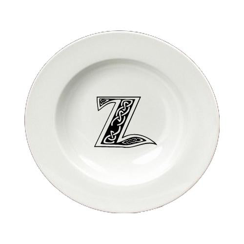 Letter Z Initial Monogram Celtic Round Ceramic White Soup Bowl CJ1059-Z-SBW-825 by Caroline's Treasures
