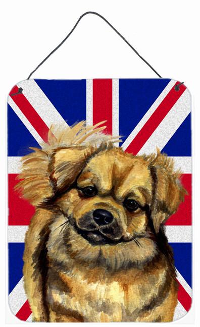 Tibetan Spaniel with English Union Jack British Flag Wall or Door Hanging Prints LH9499DS1216 by Caroline's Treasures
