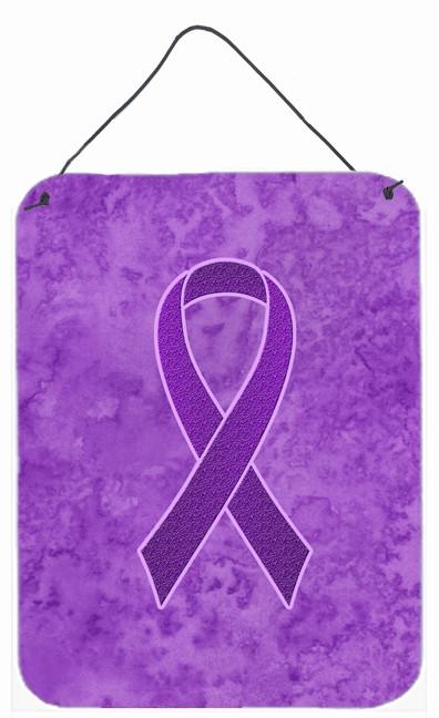 Purple Ribbon for Pancreatic and Leiomyosarcoma Cancer Awareness Wall or Door Hanging Prints AN1207DS1216 by Caroline&#39;s Treasures