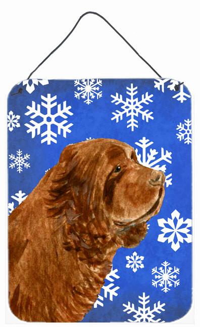 Sussex Spaniel Winter Snowflakes Holiday Wall or Door Hanging Prints by Caroline's Treasures