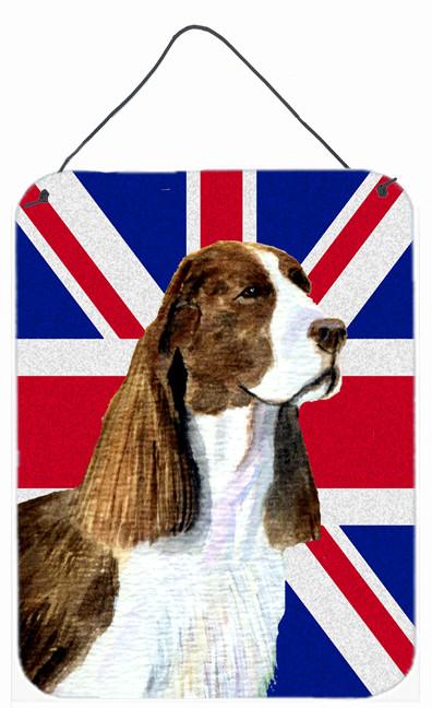 Springer Spaniel with English Union Jack British Flag Wall or Door Hanging Prints SS4955DS1216 by Caroline's Treasures