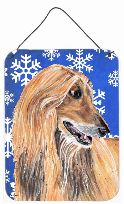 Afghan Hound Winter Snowflakes Holiday Wall or Door Hanging Prints SC9499DS1216 by Caroline's Treasures