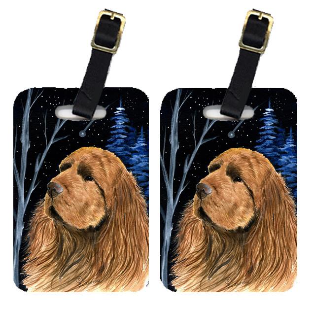 Starry Night Sussex Spaniel Luggage Tags Pair of 2 by Caroline's Treasures