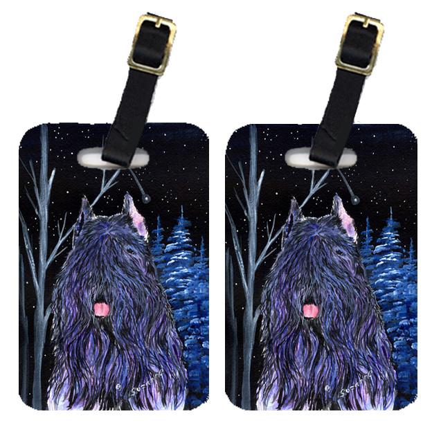 Starry Night Bouvier des Flandres Luggage Tags Pair of 2 by Caroline's Treasures