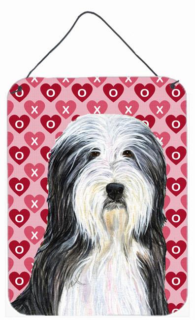 Bearded Collie Hearts Love and Valentine's Day Wall or Door Hanging Prints by Caroline's Treasures