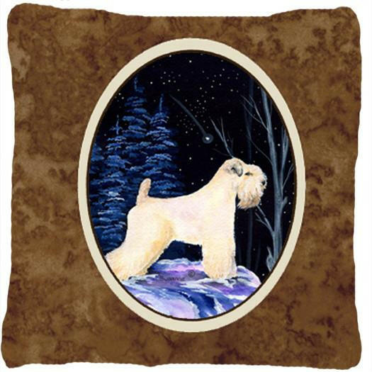 Starry Night Wheaten Terrier Soft Coated Decorative   Canvas Fabric Pillow by Caroline's Treasures