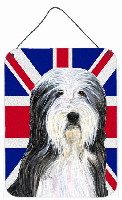 Bearded Collie with English Union Jack British Flag Wall or Door Hanging Prints SS4939DS1216 by Caroline's Treasures