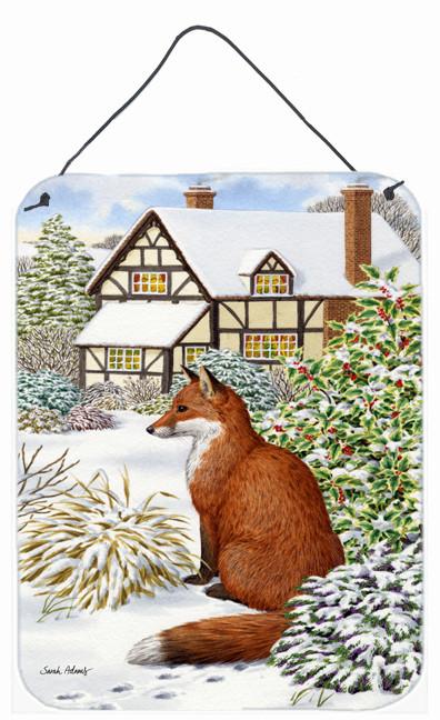 Fox by the Cottage Wall or Door Hanging Prints ASA2046DS1216 by Caroline's Treasures