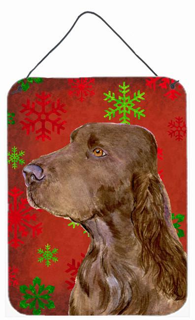 Field Spaniel Red Snowflakes Holiday Christmas Wall or Door Hanging Prints by Caroline's Treasures
