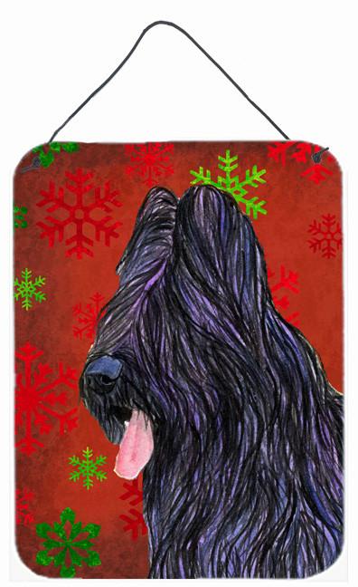 Briard Red and Green Snowflakes Holiday Christmas Wall or Door Hanging Prints by Caroline's Treasures
