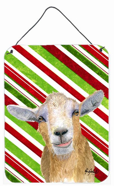 Candy Cane Goat Christmas Aluminium Metal Wall or Door Hanging Prints by Caroline's Treasures