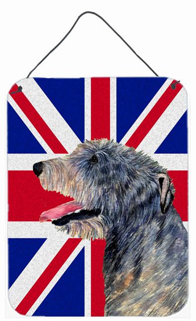 Irish Wolfhound with English Union Jack British Flag Wall or Door Hanging Prints SS4948DS1216 by Caroline's Treasures