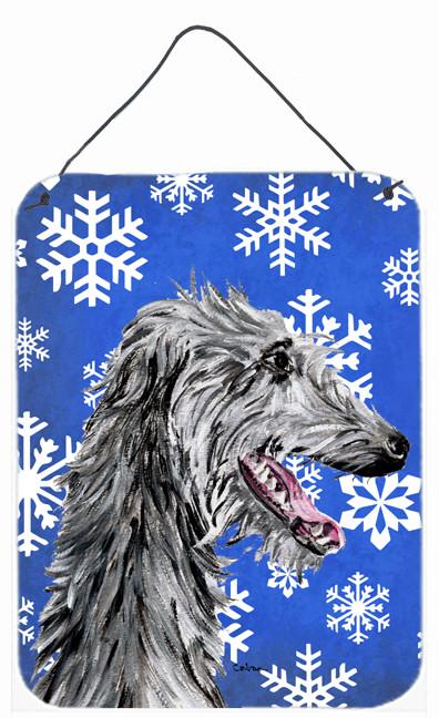 Scottish Deerhound Winter Snowflakes Wall or Door Hanging Prints SC9789DS1216 by Caroline's Treasures