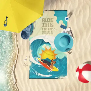 Surfer Dog Ride the Wave