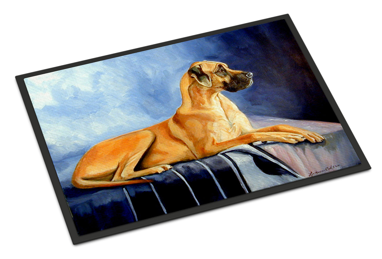 Caroline's Treasures Natural Fawn Great Dane Doormat - 18x27 Decorative Floor Mat – Indoor/Outdoor Rug with Artistic Flair Doormat