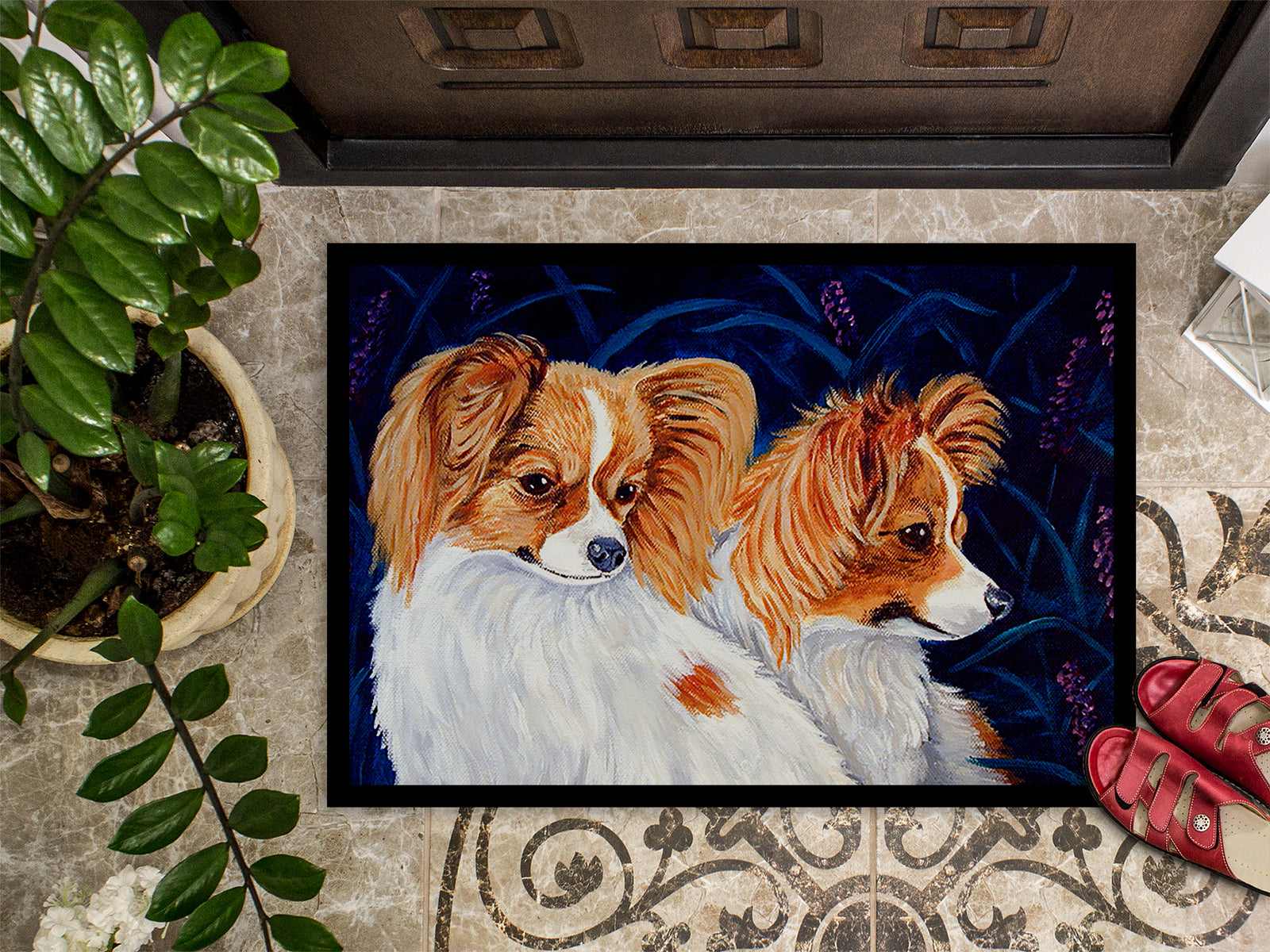 Caroline's Treasures Papillon Indoor Outdoor Mat 18x27 Doormat