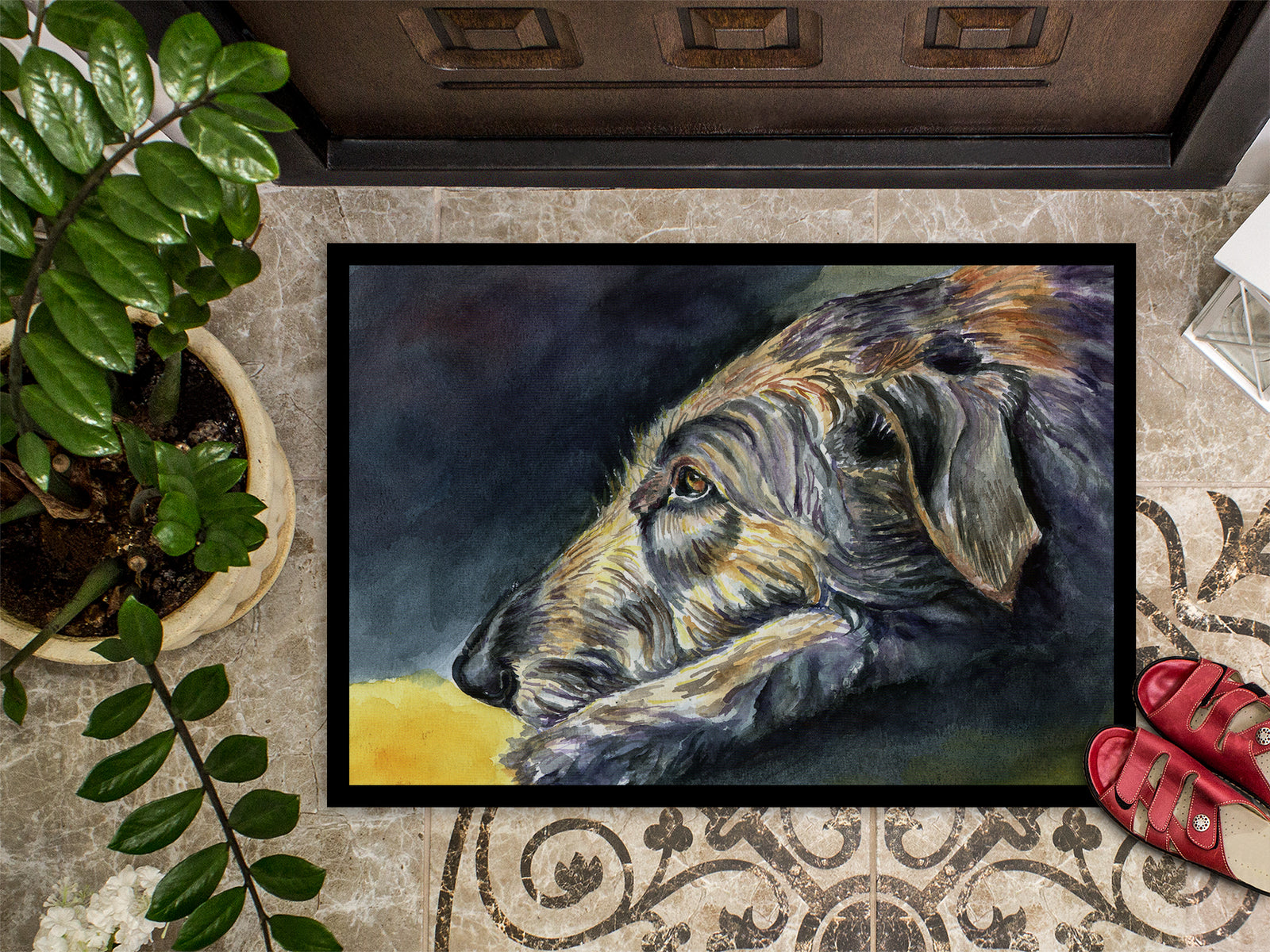 Caroline's Treasures Irish Wolfhound Sleeper Doormat - 18x27 Decorative Floor Mat – Indoor/Outdoor Rug with Artistic Flair 7353MAT