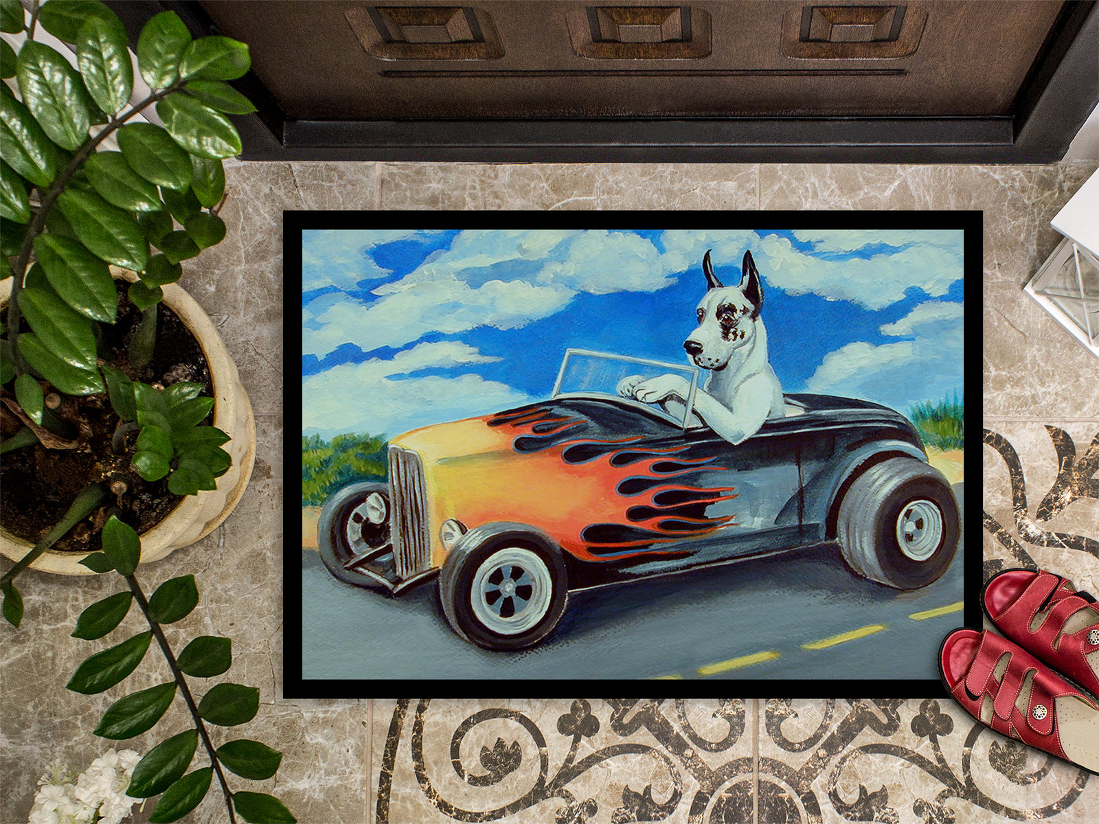 Caroline's Treasures Great Dane Doormat Doormat - Large 24x36 – Indoor/Outdoor Floor Mat