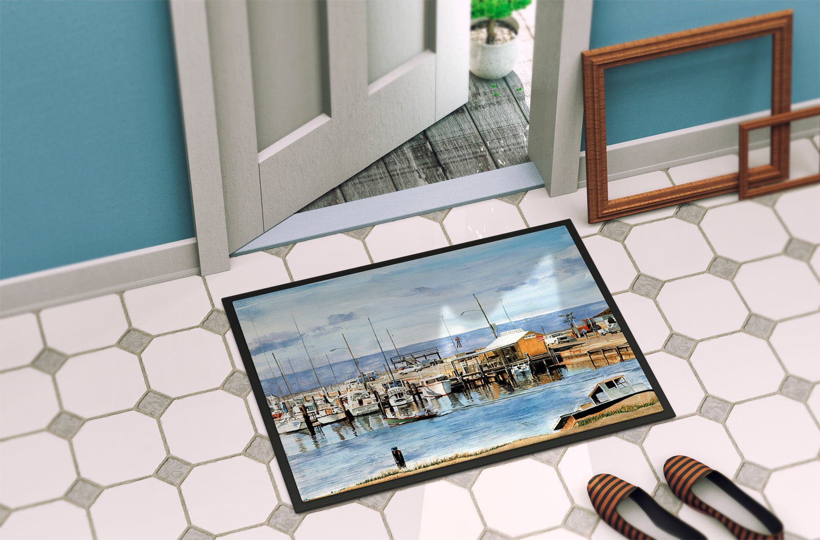 Caroline's Treasures The Pass Bait Shop Doormat Doormat - Large 24x36 – Indoor/Outdoor Floor Mat