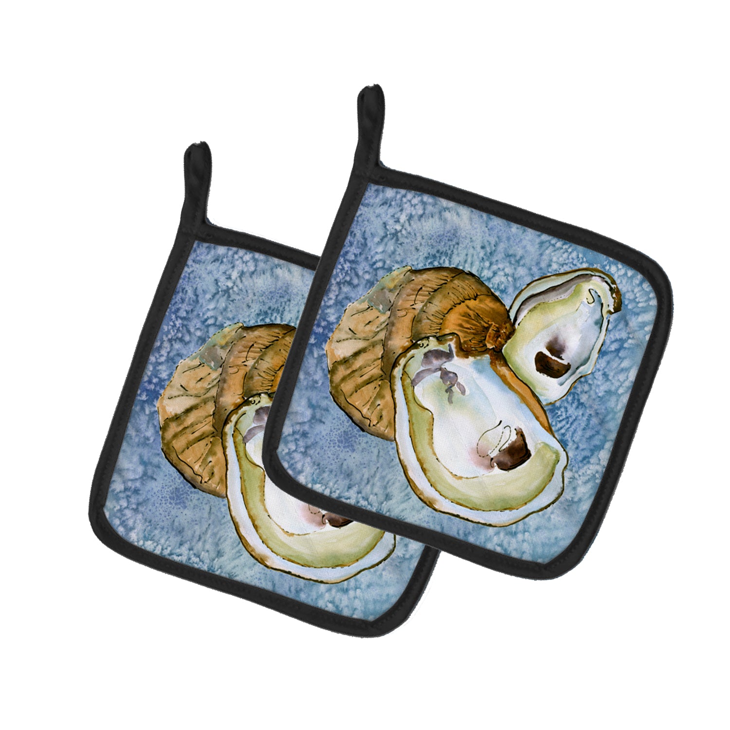 Caroline's Treasures Oyster Pot Holders - Set of 2 Decorative Kitchen Helpers | Made in the USA 8152PTHD
