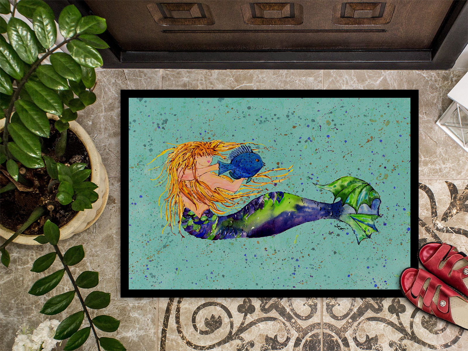 Caroline's Treasures Mermaid Doormat - 24x36 Decorative Floor Mat – Indoor/Outdoor Rug