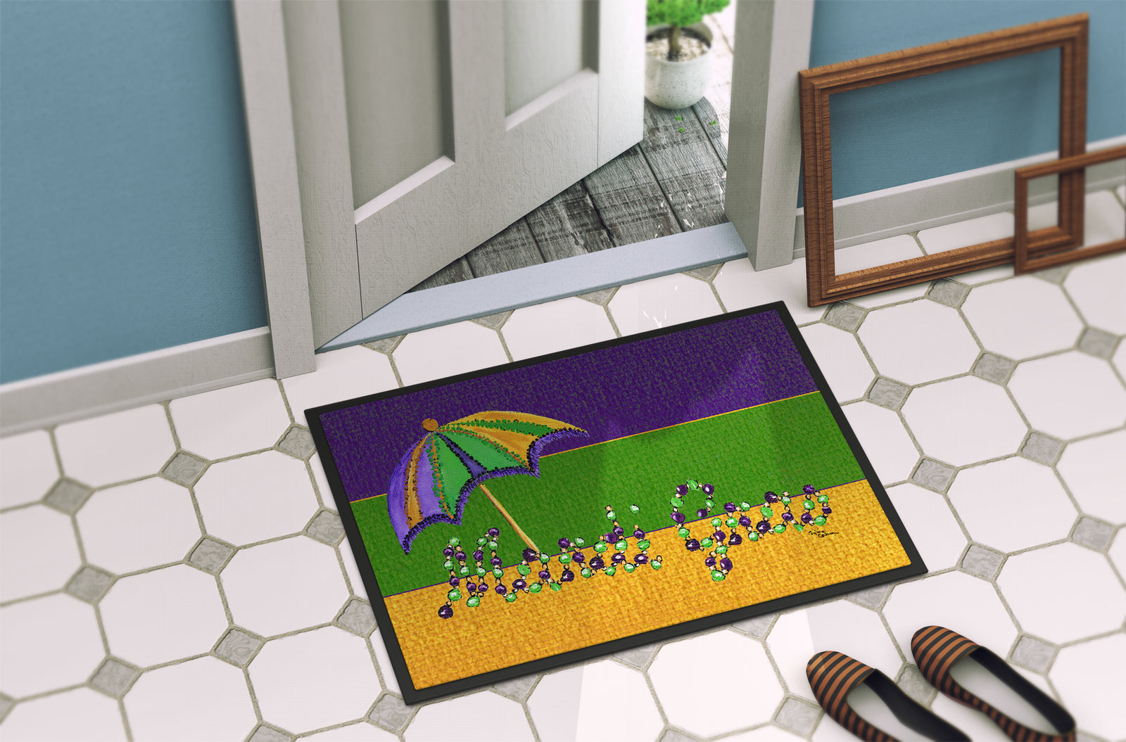 Caroline's Treasures Mardi Gras Doormat Doormat - Large 24x36 – Indoor/Outdoor Floor Mat