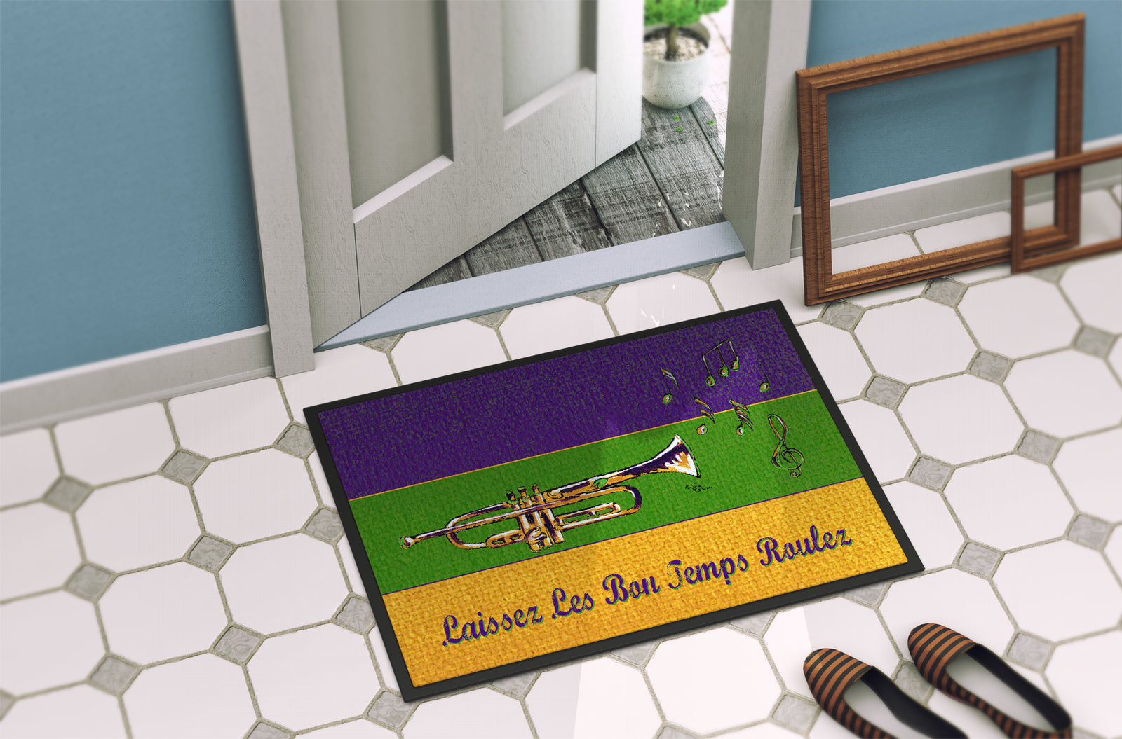 Caroline's Treasures Mardi Gras Doormat Doormat - Large 24x36 – Indoor/Outdoor Floor Mat