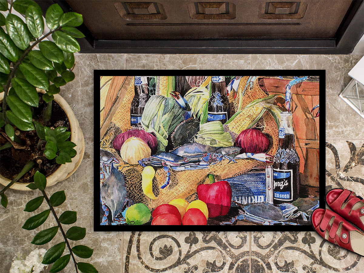 Caroline's Treasures Barq's and Crabs Doormat - 24x36 Decorative Floor Mat – Indoor/Outdoor Rug