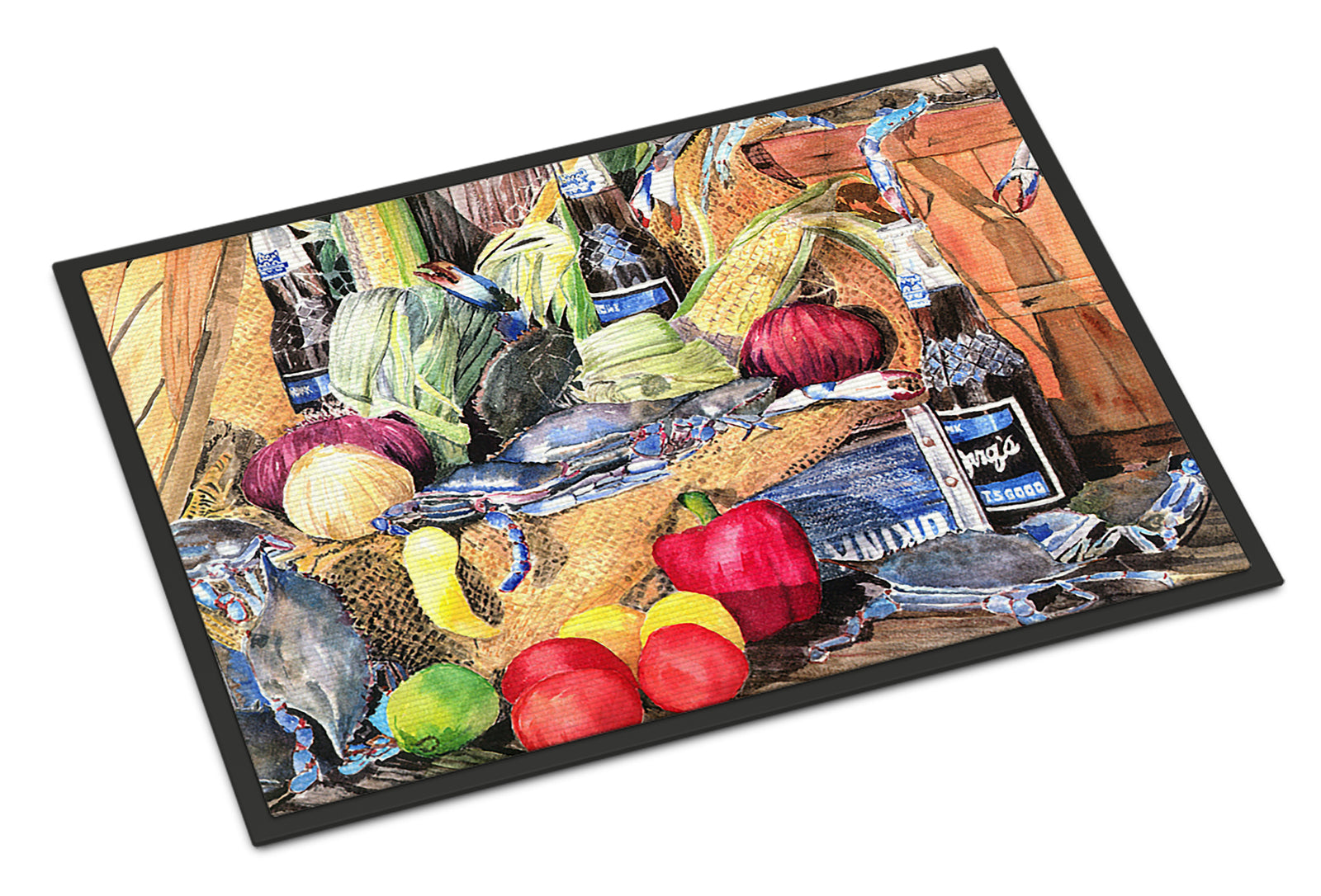 Caroline's Treasures Barq's and Crabs Doormat - 24x36 Decorative Floor Mat – Indoor/Outdoor Rug