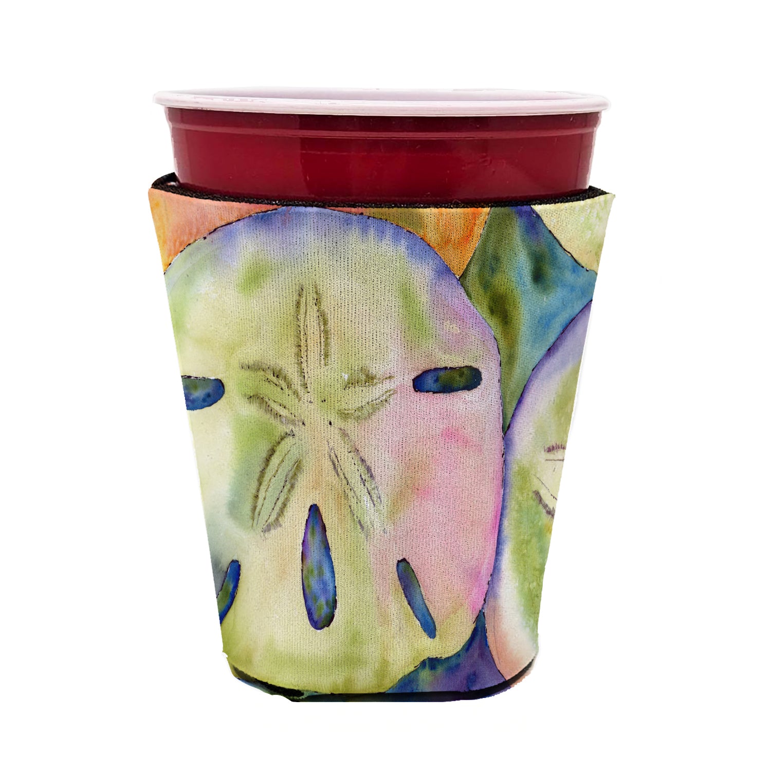 Caroline's Treasures Sand Dollar Red Cup Hugger Sleeve for 16–22 oz Party Cups, Insulated Foam Drink Holder for Iced Coffee, Tailgate & BBQ Reusable