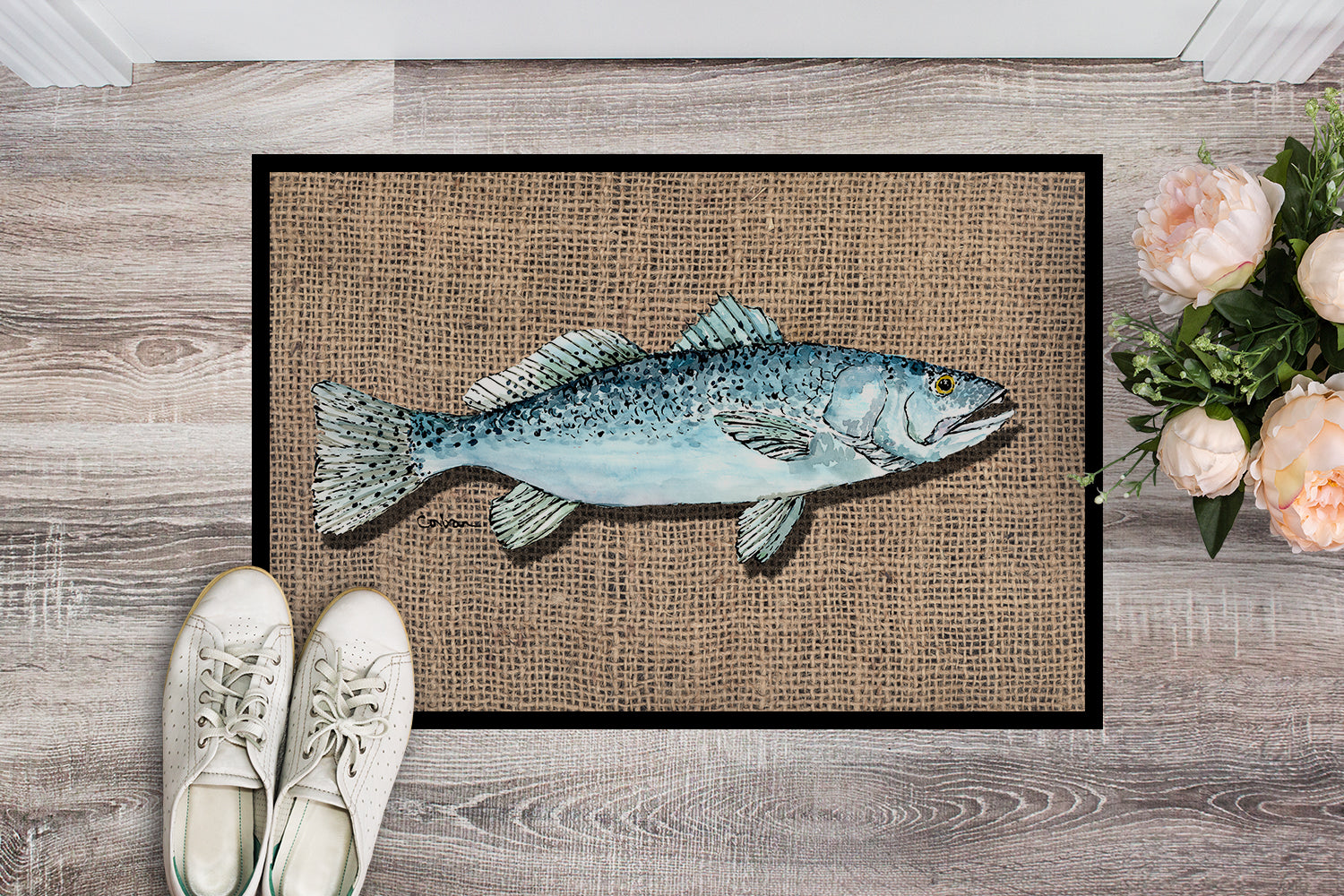 Caroline's Treasures Fish Speckled Trout Doormat - 24x36 Decorative Floor Mat – Indoor/Outdoor Rug