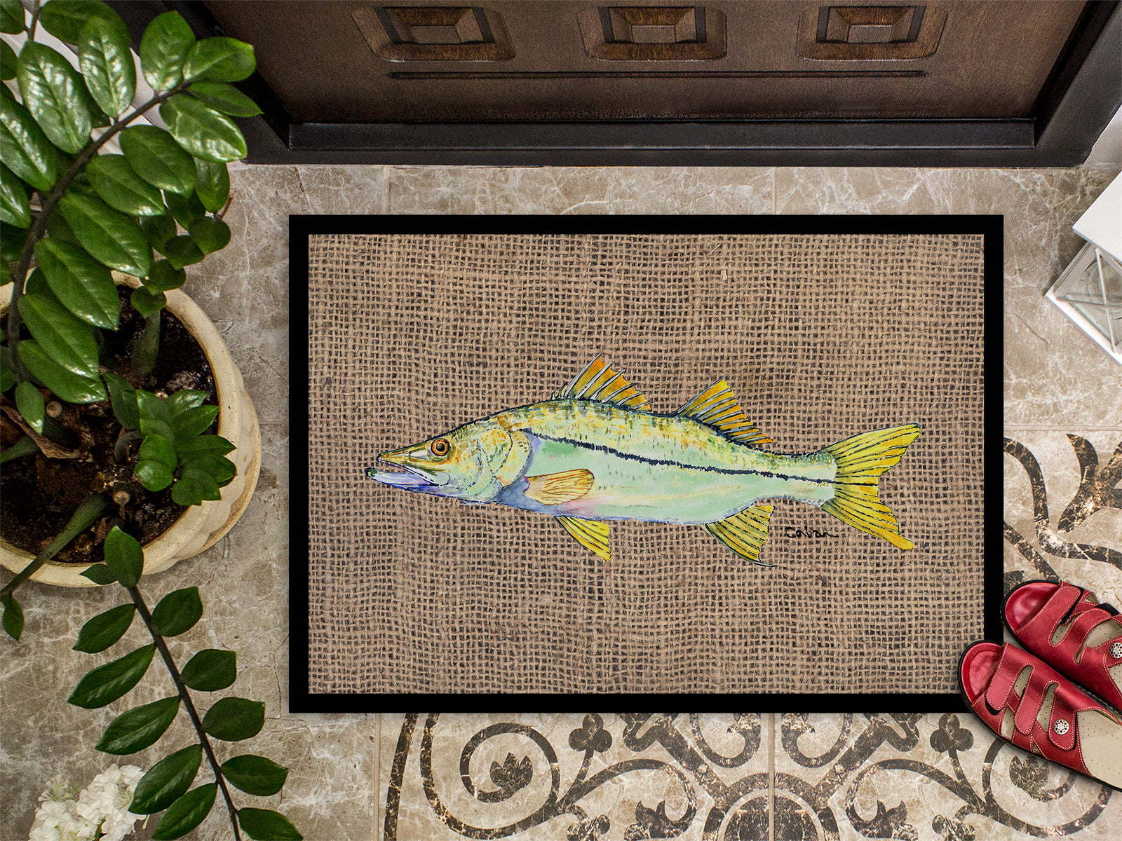 Caroline's Treasures Snook Doormat - 24x36 Decorative Floor Mat – Indoor/Outdoor Rug