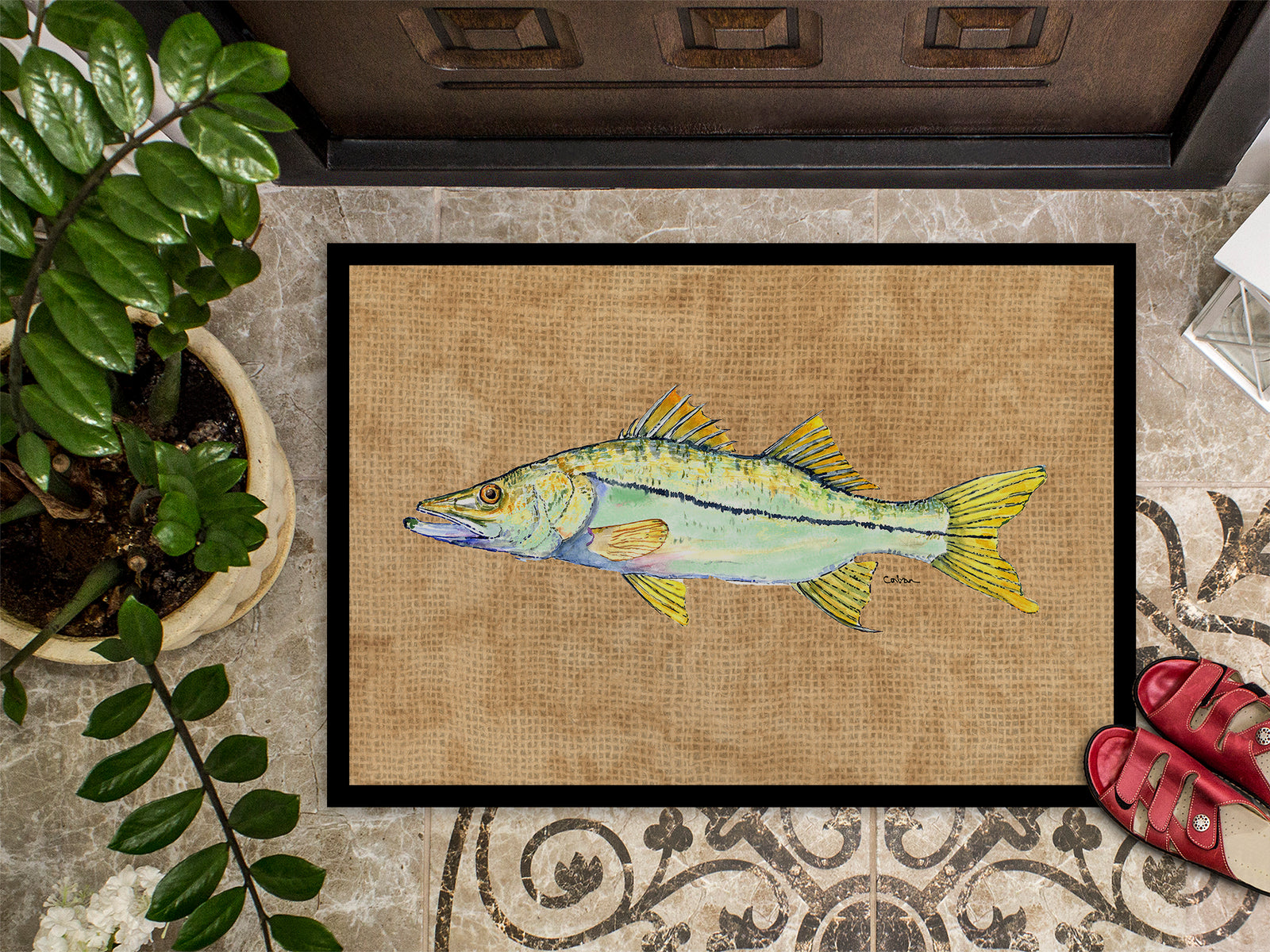 Caroline's Treasures Snook Doormat - 24x36 Decorative Floor Mat – Indoor/Outdoor Rug