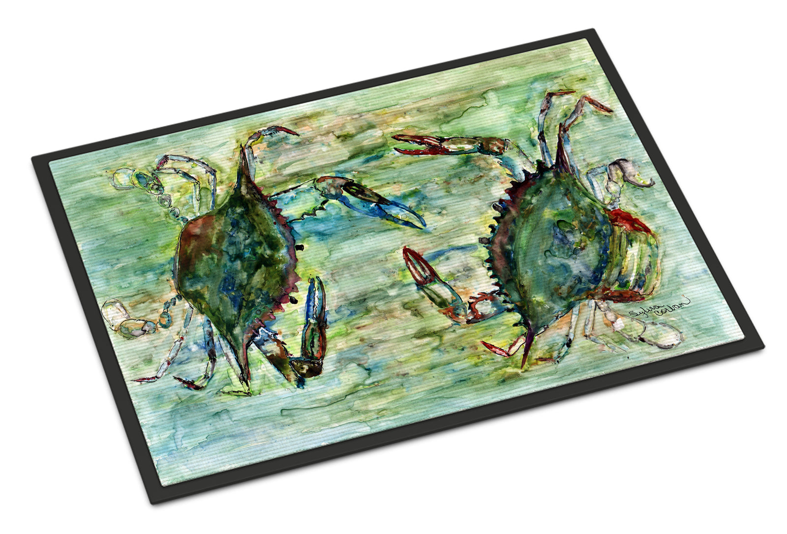 Caroline's Treasures Blue Crab Standoff Doormat - 24x36 Decorative Floor Mat – Indoor/Outdoor Rug