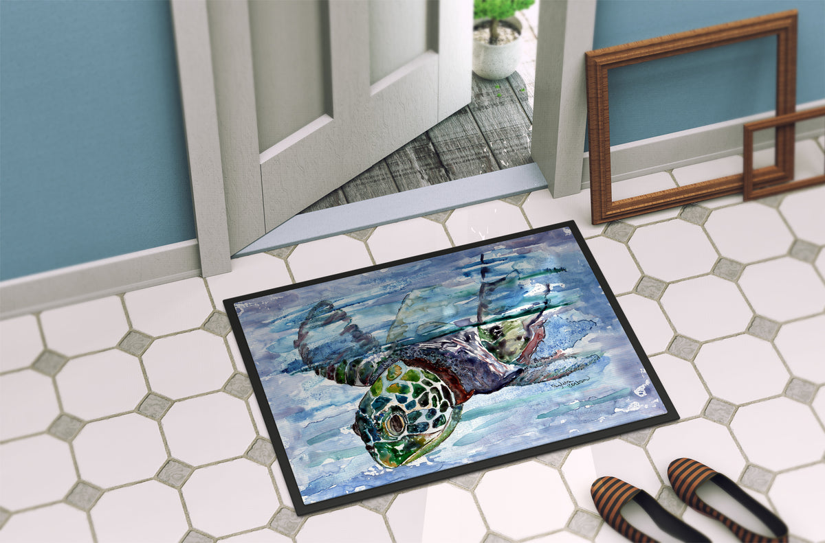 Caroline's Treasures Loggerhead Turtle in a Dive Doormat - 24x36 Decorative Floor Mat – Indoor/Outdoor Rug
