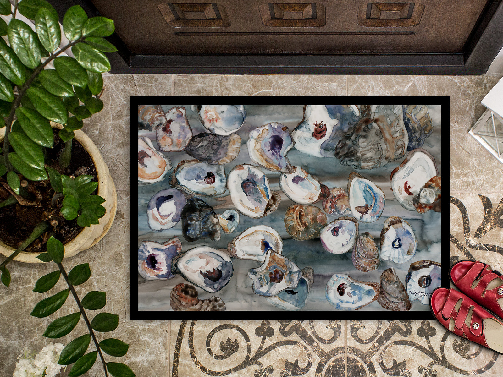 Caroline's Treasures Bunch of Oysters Doormat - 24x36 Decorative Floor Mat – Indoor/Outdoor Rug