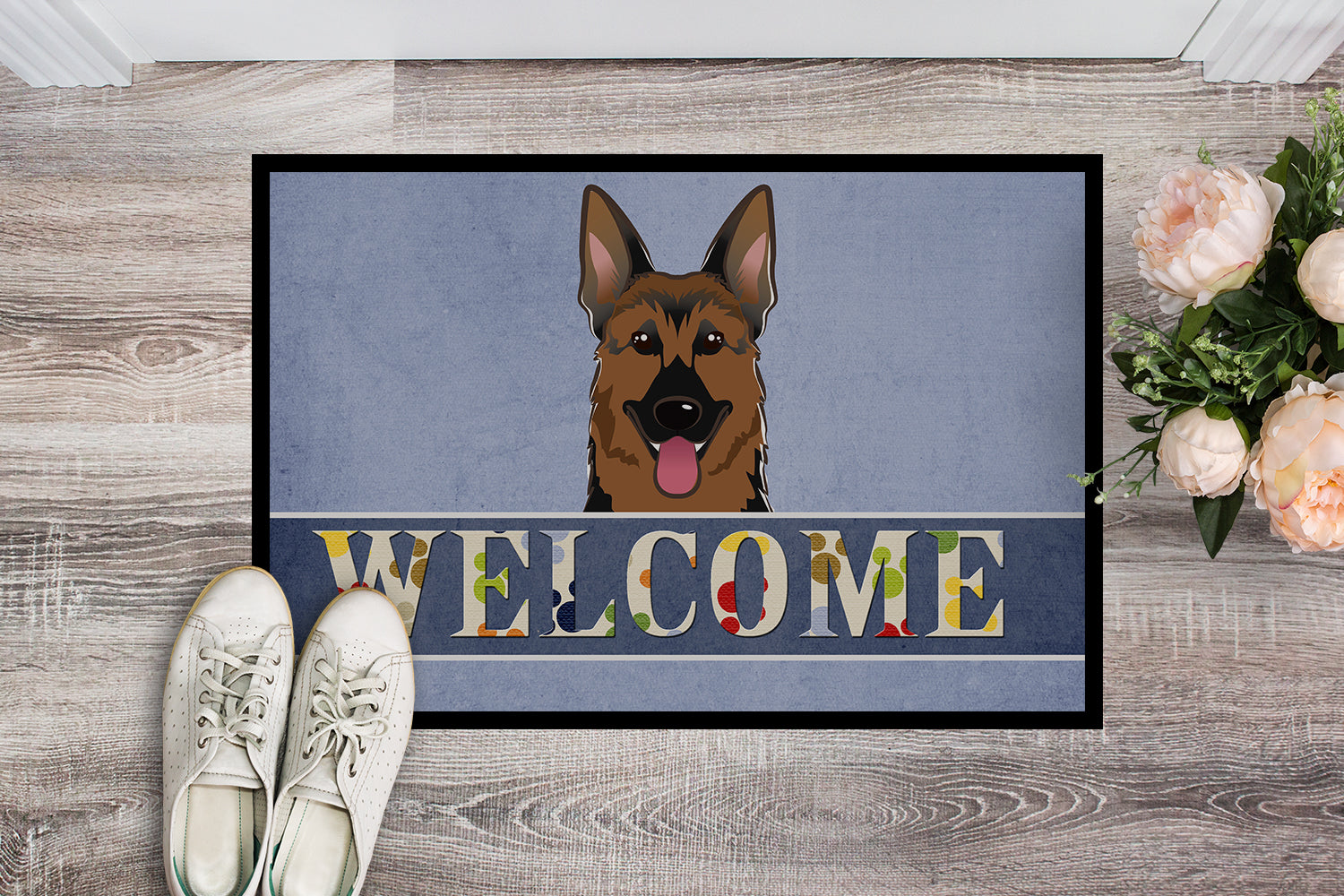 Caroline's Treasures German Shepherd Welcome Doormat - 24x36 Decorative Floor Mat – Indoor/Outdoor Rug with Artistic Flair BB1397JMAT