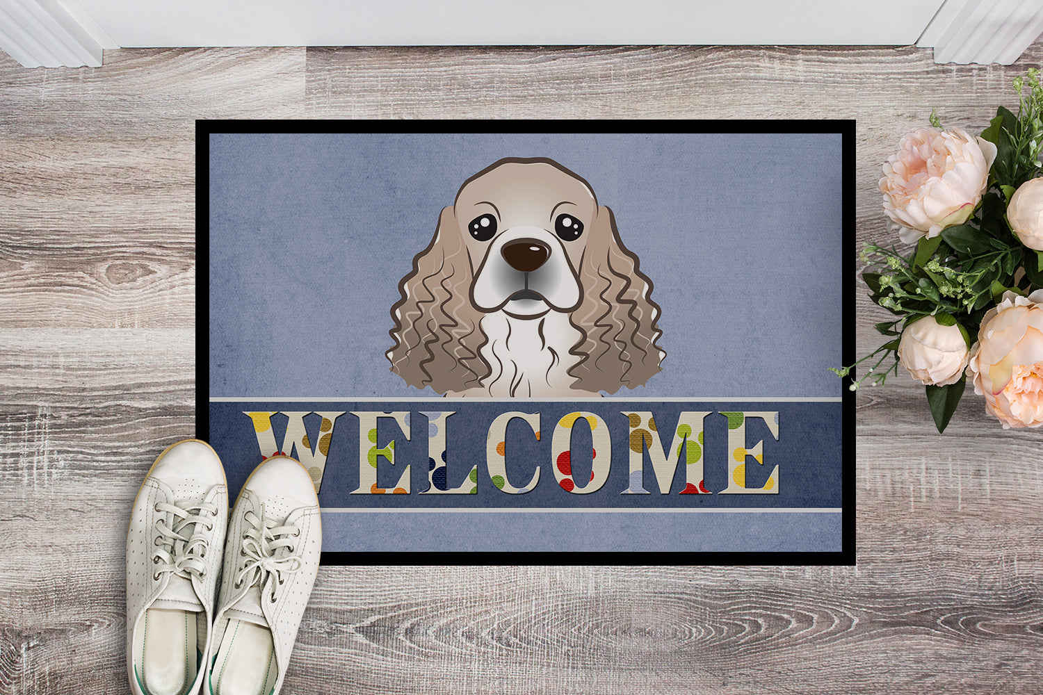 Caroline's Treasures Cocker Spaniel Welcome Doormat - 24x36 Decorative Floor Mat – Indoor/Outdoor Rug with Artistic Flair BB1402JMAT