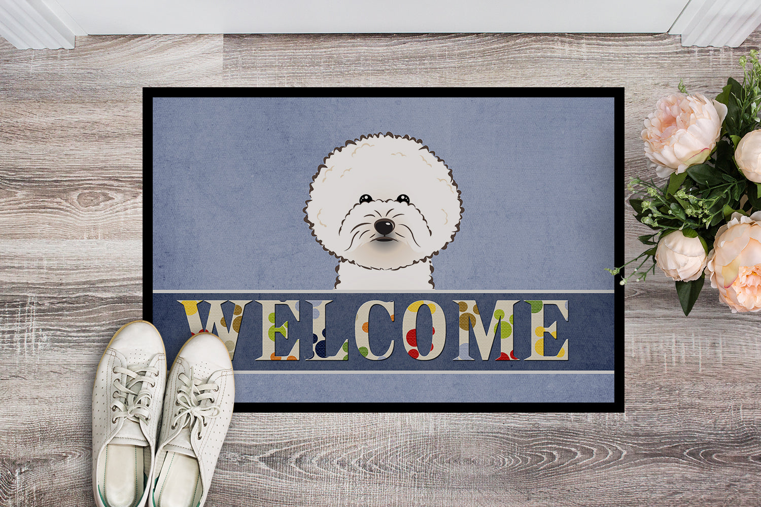 Caroline's Treasures Bichon Frise Welcome Doormat - 24x36 Decorative Floor Mat – Indoor/Outdoor Rug with Artistic Flair BB1403JMAT