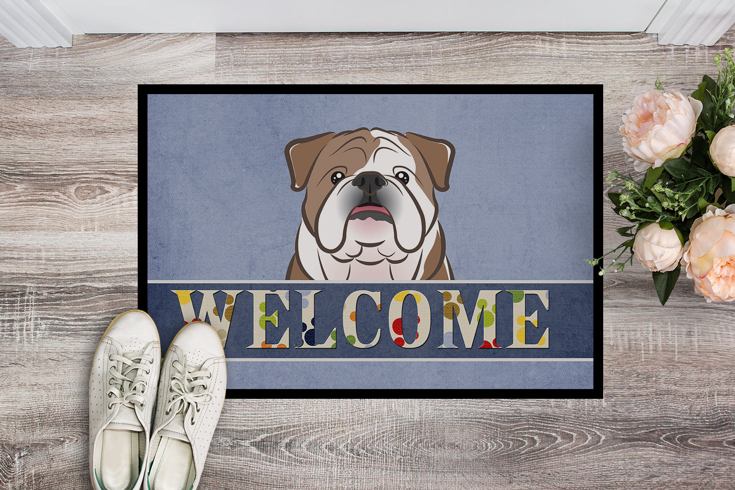 Caroline's Treasures English Bulldog Welcome Doormat - 24x36 Decorative Floor Mat – Indoor/Outdoor Rug with Artistic Flair BB1405JMAT