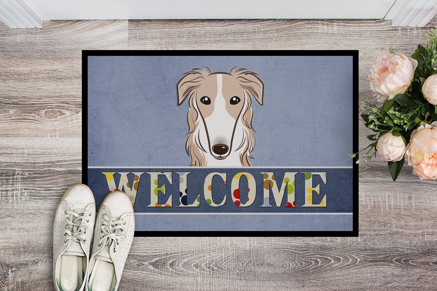 Caroline's Treasures Borzoi Welcome Doormat - 24x36 Decorative Floor Mat – Indoor/Outdoor Rug with Artistic Flair BB1414JMAT