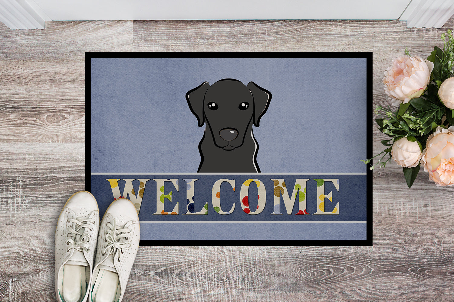 Caroline's Treasures Black Labrador Welcome Doormat - 24x36 Decorative Floor Mat – Indoor/Outdoor Rug with Artistic Flair BB1421JMAT