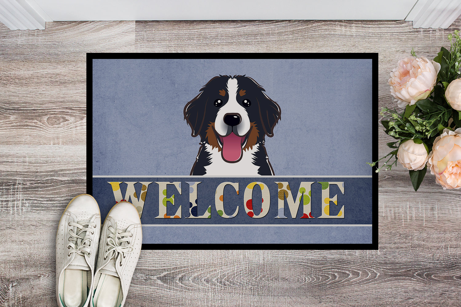 Caroline's Treasures Bernese Mountain Dog Welcome Doormat - 24x36 Decorative Floor Mat – Indoor/Outdoor Rug with Artistic Flair BB1423JMAT