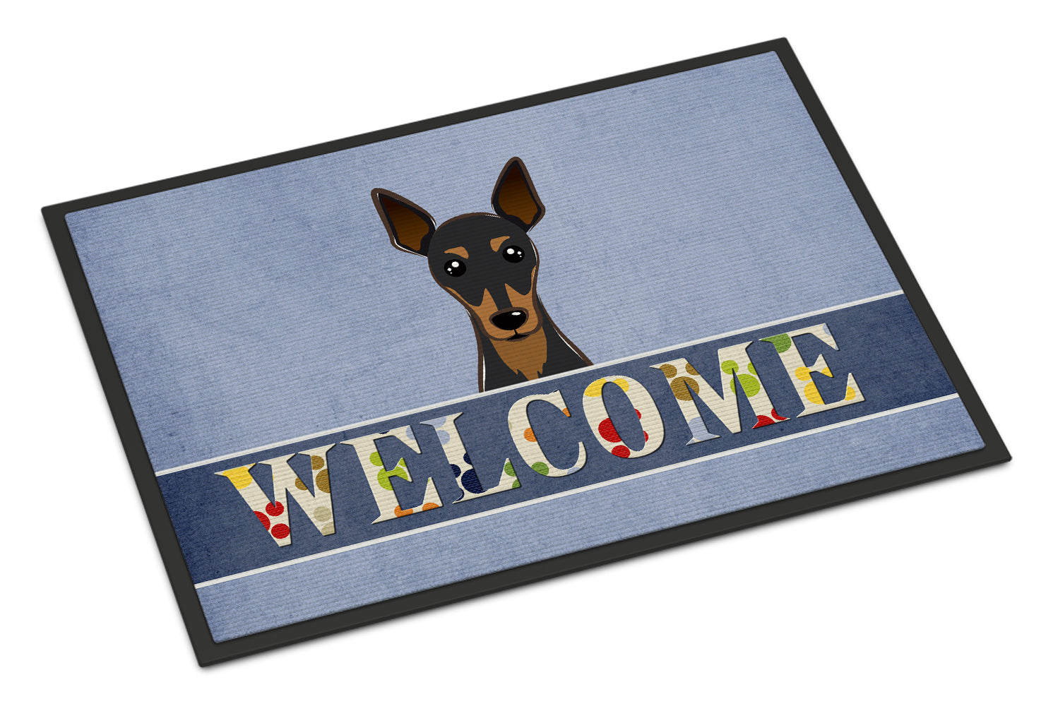 Caroline's Treasures Min Pin Welcome Doormat - 24x36 Decorative Floor Mat – Indoor/Outdoor Rug with Artistic Flair BB1426JMAT