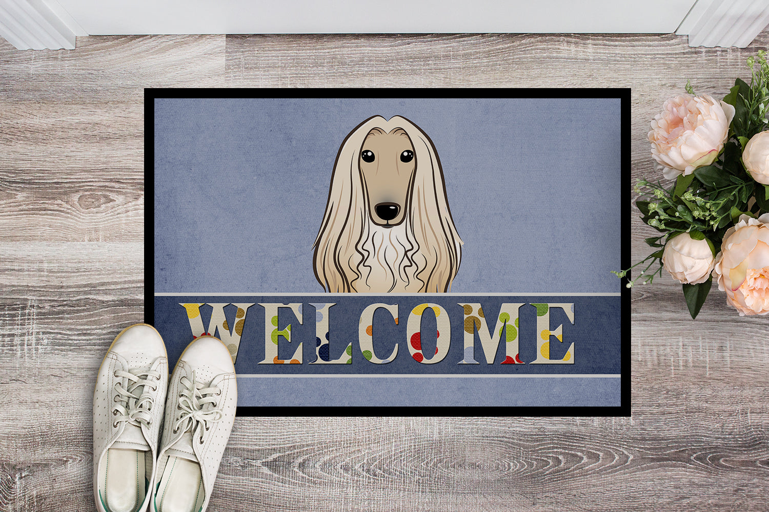Caroline's Treasures Afghan Hound Welcome Doormat - 24x36 Decorative Floor Mat – Indoor/Outdoor Rug with Artistic Flair BB1430JMAT