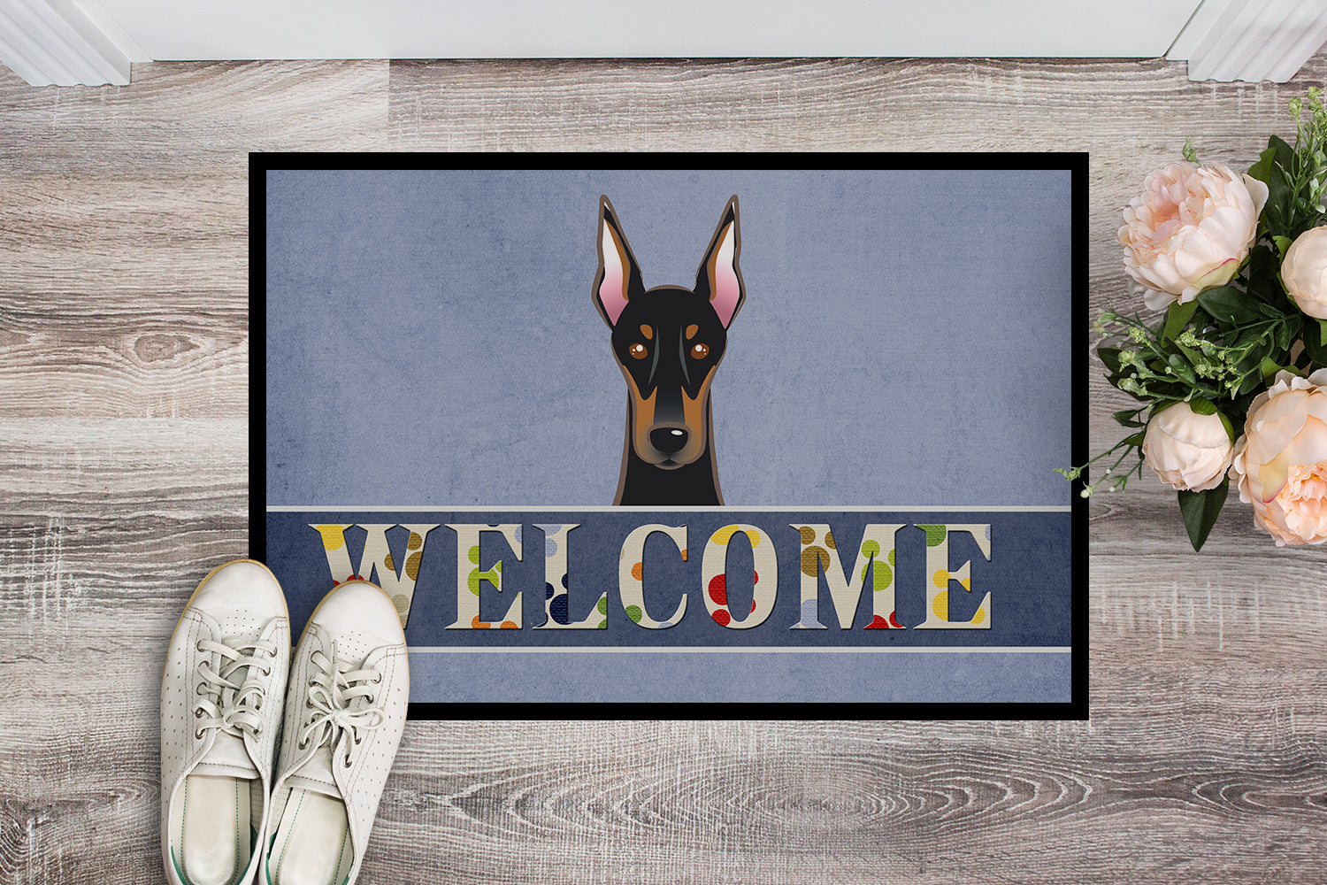 Caroline's Treasures Doberman Welcome Doormat - 24x36 Decorative Floor Mat – Indoor/Outdoor Rug with Artistic Flair BB1431JMAT