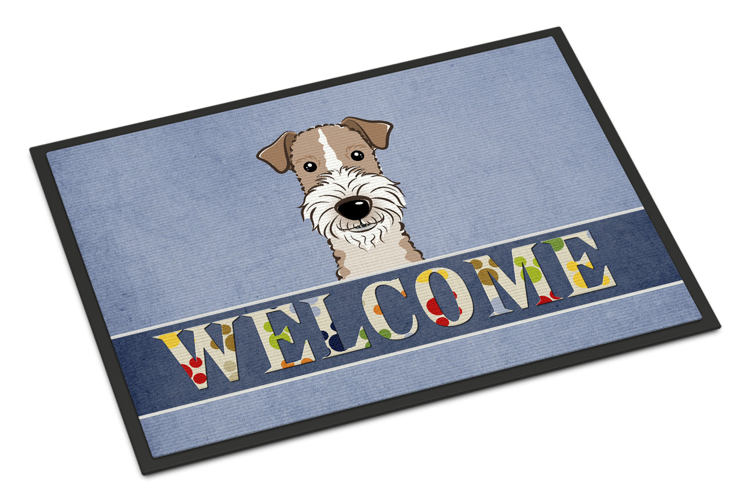Caroline's Treasures Wire Haired Fox Terrier Welcome Doormat - 24x36 Decorative Floor Mat – Indoor/Outdoor Rug with Artistic Flair BB1433JMAT