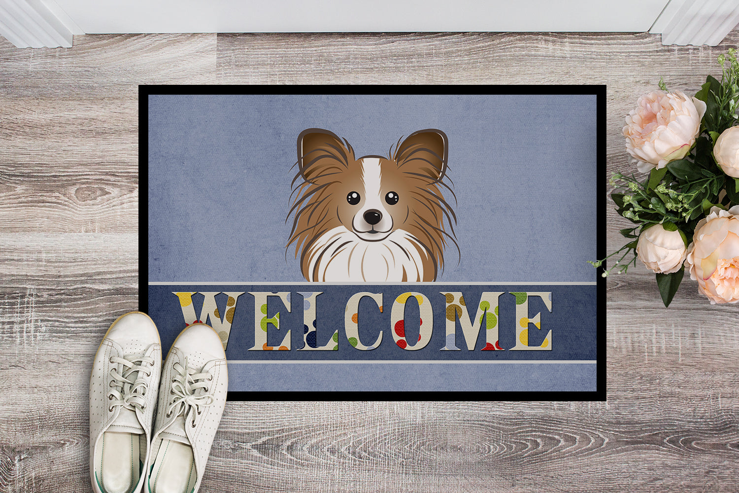 Caroline's Treasures Papillon Welcome Doormat - 24x36 Decorative Floor Mat – Indoor/Outdoor Rug with Artistic Flair BB1434JMAT