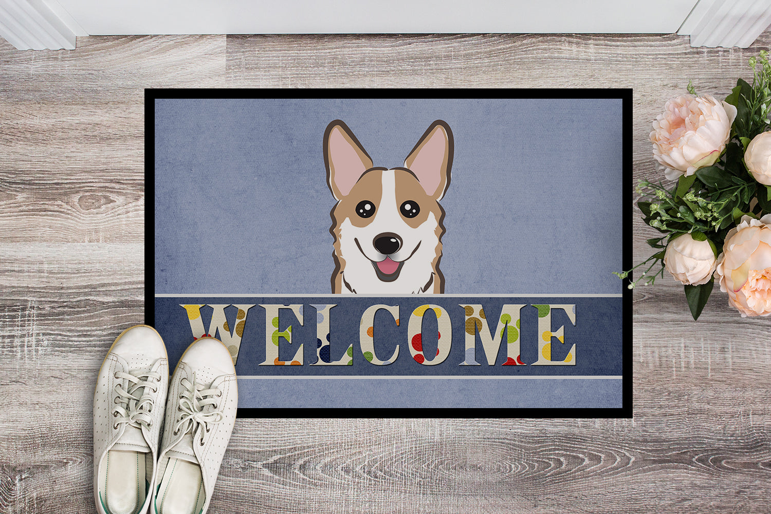 Caroline's Treasures Sable Corgi Welcome Doormat - 24x36 Decorative Floor Mat – Indoor/Outdoor Rug with Artistic Flair BB1439JMAT