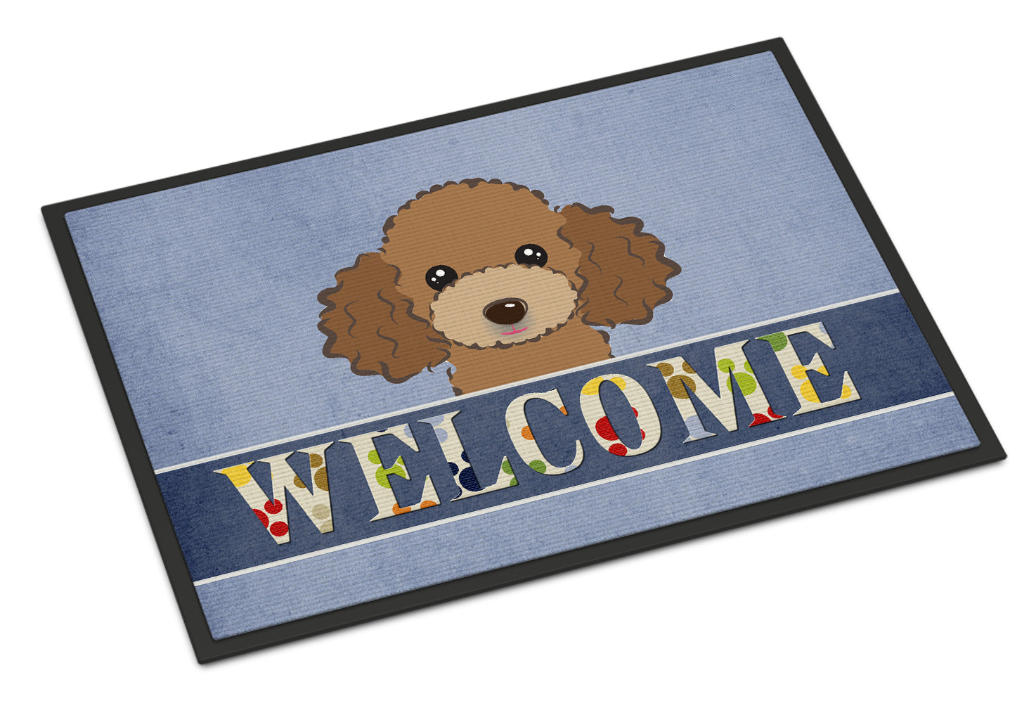 Caroline's Treasures Chocolate Brown Poodle Welcome Doormat - 24x36 Decorative Floor Mat – Indoor/Outdoor Rug with Artistic Flair BB1442JMAT